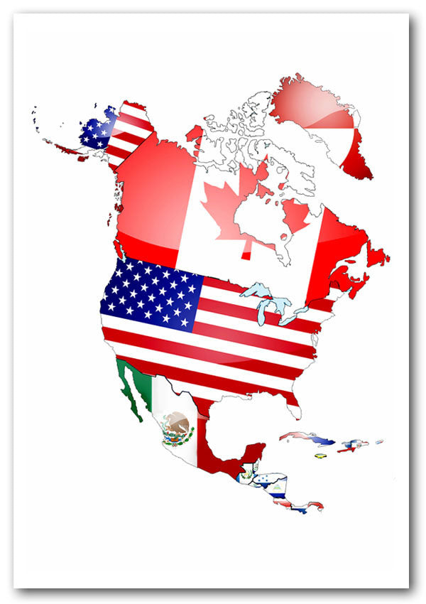 North America Flag Map – Simply Canvas Art