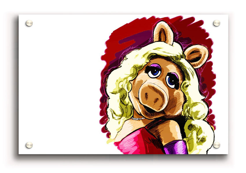 Miss Piggy The Muppets Acrylic Painting - Handmade Paintings